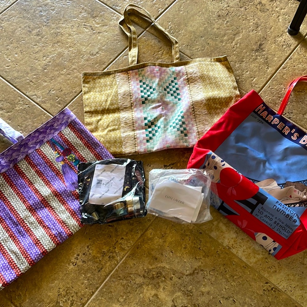 Estée Lauder Totes and Cosmetic bundle.